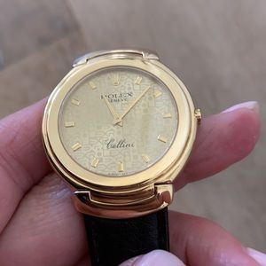 18k Gold Rolex Cellini Limited Edition with Brown Ostrich Rolex Band, 39 mm